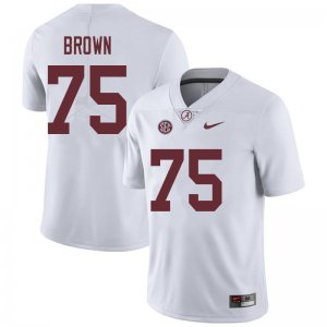 NCAA Men's Alabama Crimson Tide #75 Tommy Brown Stitched College 2018 Nike Authentic White Football Jersey QY17U41MF